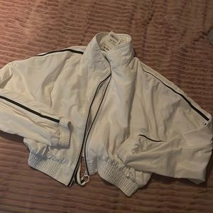 Black and white wind breaker/ jacket